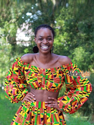 ankara off shoulder crop top