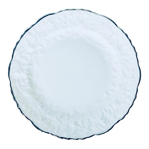 VTG Pope Gosser Rose Point White Platinum Raised Roses Bread & Butter Plate - Picture 2 of 8