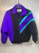Vintage Kado outer wear Jacket Large Mustang Horse Green Black Purple Nylon