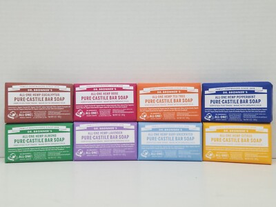 3 OR 6 Packs of DR.BRONNER'S ALL-ONE HEMP Natural Castile BAR Soap CHOOSE SCENT!
