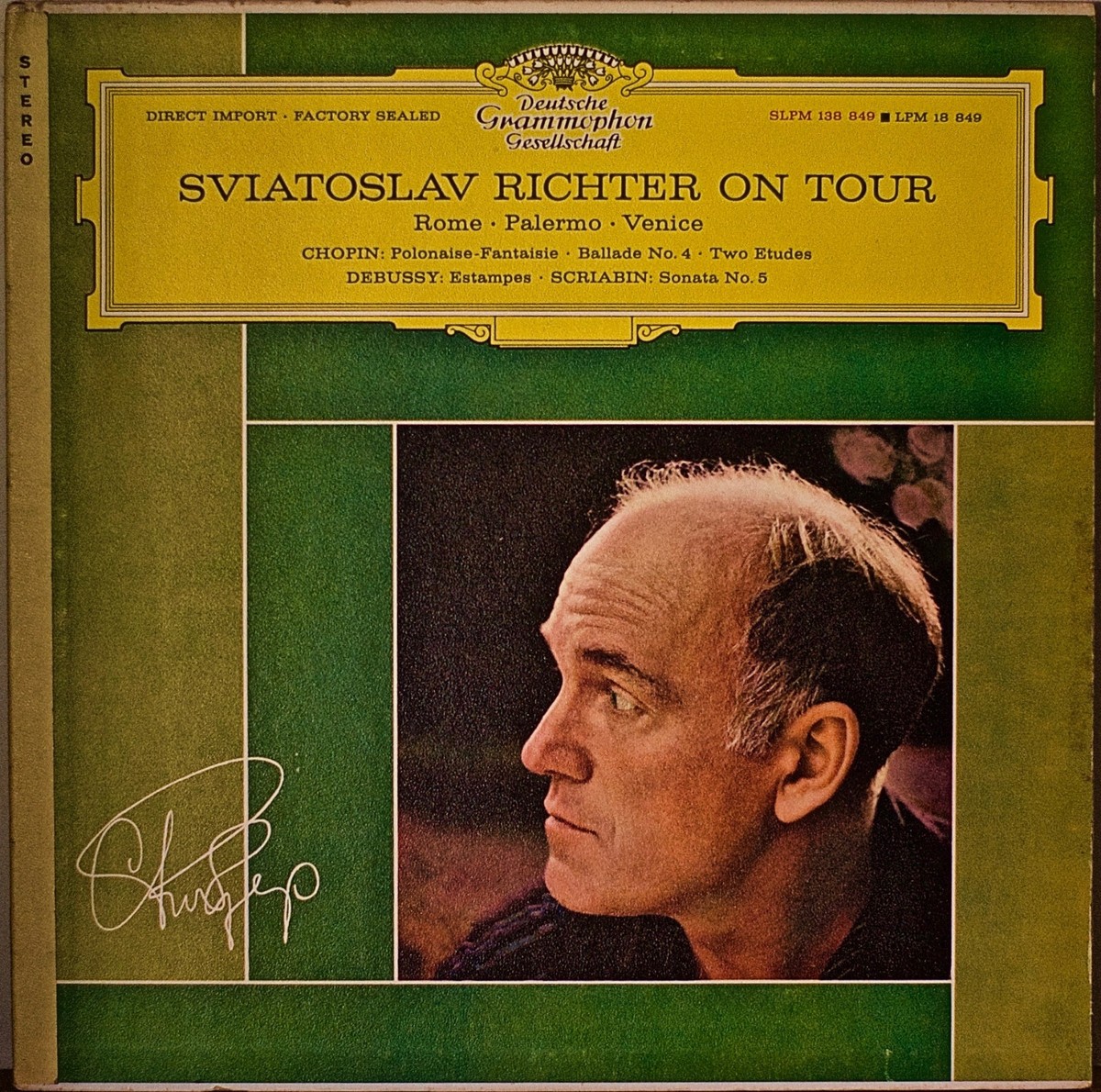 SVIATOSLAV RICHTER ON TOUR-NM1963LP DG TULIP LABEL CHOPIN