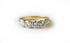 2.00 Carat Moissanite Forever One 5 Stone Anniversary Ring 10k  Charles&Colvard