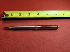 Parker Stainless Steel Sonnet Ballpoint Pen W/Gold Trim&Clip Nice Christmas Gift