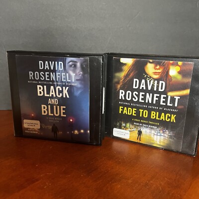 Lot: 2 David Rosenfelt Audio Book CD Set Fade To Black And Blue Doug Brock # 2 3