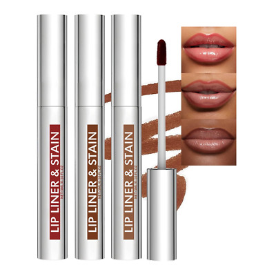 3Pcs Lip Liner Stain, Natural Long Lasting Lip Stain Peel Off, Waterproof Stay o