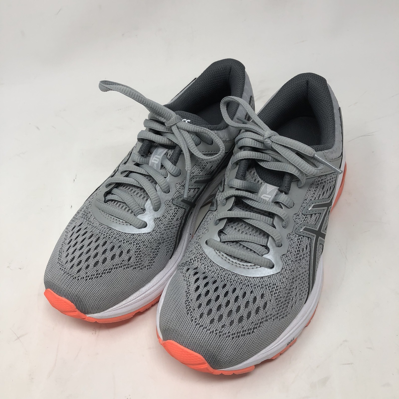 Asics Running Shoes Womens Running Shoes Gray Orange Lace Up Athletic Sneakers-image