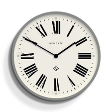 Newgate® - Echo Number Three Wall Clock Matt Grey Roman Dial Step Movement