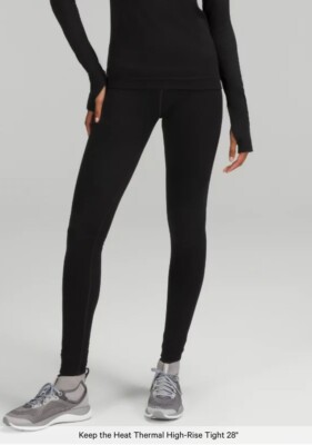 LULULEMON Keep The Heat Thermal Tight 28” - BLACK - Size 4 (AU Size 6 - 8)  | eBay UK