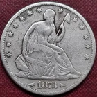 1873 Seated Liberty Half Dollar 50c Better Grade VF Details #69918