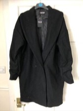 Women’s Firetrap Blackseal Crombie Black Coat Size 12 Medium Brand New With Tags