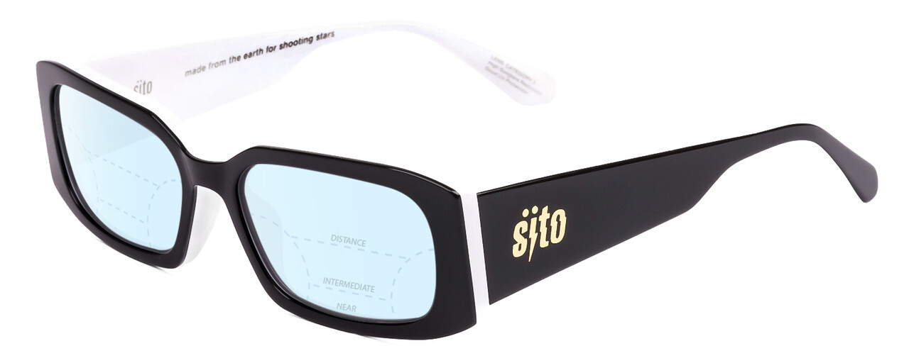 SITO SHADE ELECTRO VISION Unisex Multi-Focus Blue Light Glasses Black White 56mm