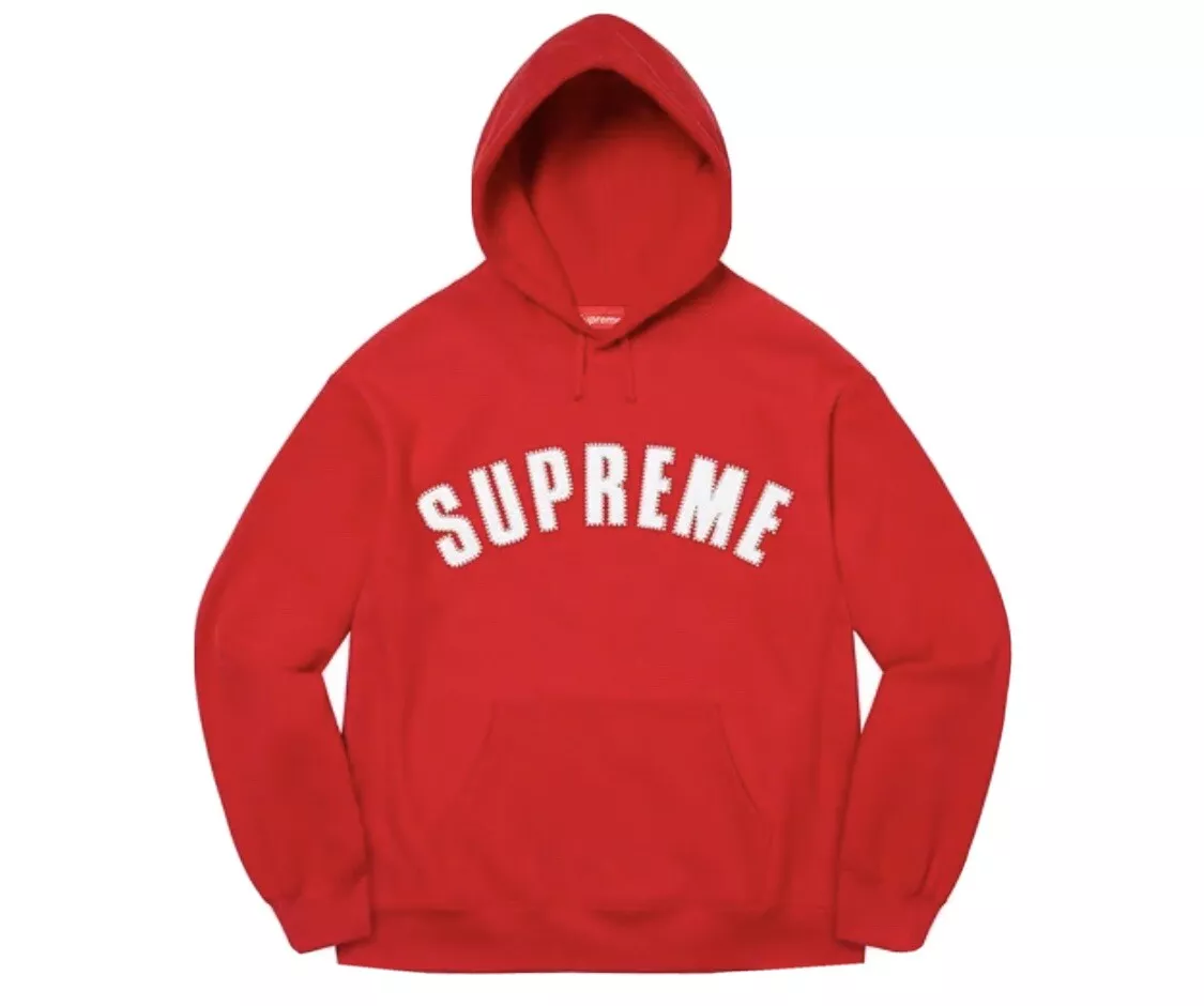 SUPREME PEARL LOGO HOODED SWEATSHIRT SIZE L RED