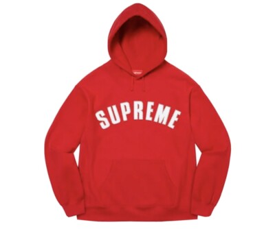 SUPREME PEARL LOGO HOODED SWEATSHIRT SIZE L RED | eBay