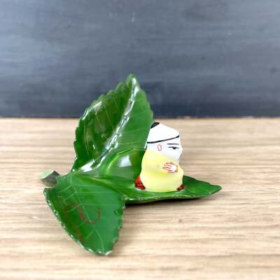 Herend Asian man on a leaf - vintage figurine