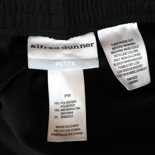 Alfred Dunner Stretch Waist Dress Pants Womens PM Black Pockets Classic Fit $55 - Picture 6 of 8