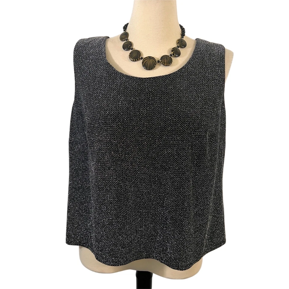 Dressbarn женщин 2Pc верхний кардиган и Cami черный металлик туника 1 X вечеринки блеск - Изображение 4 из 4