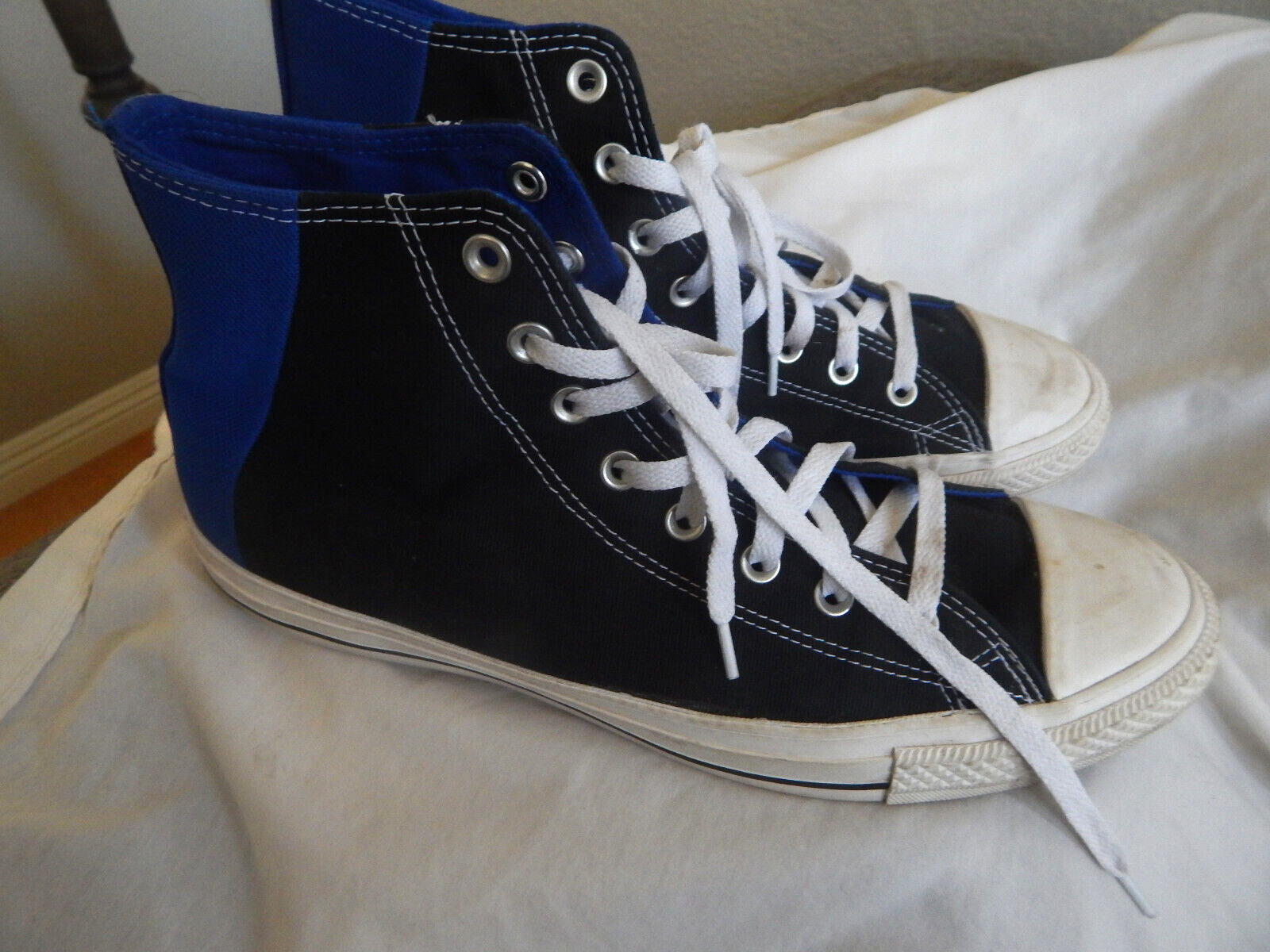 SAOLA CONVERSE CHUCK TAYLOR ALL STAR BLU NERO TELA STRINGATE SNEAKERS ALTE 12 D