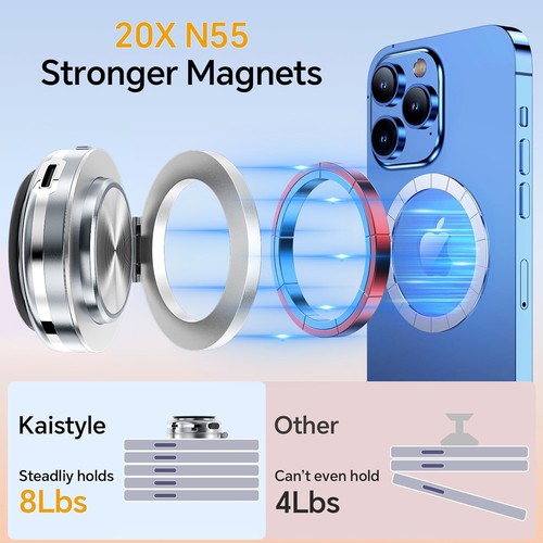 Electric Vacuum Rotating Phone Holder Car Adsorption Magnetic Mount for Phone - Picture 17 of 28