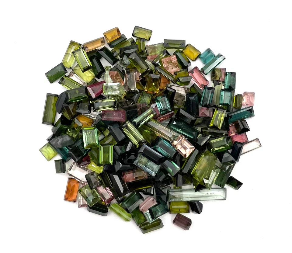 Lote de 15 piezas de piedras preciosas sueltas corte baguette de turmalina natural de 10 quilates 4*6-4*9 mm Foto 3 de 4