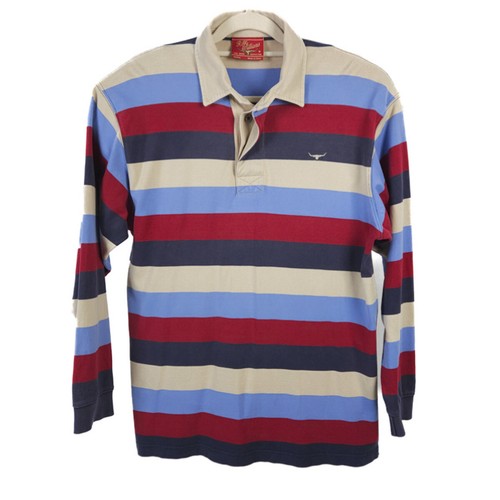 R.M. Williams Men's Classic Tweedale Rugby Shirt Cotton Multi Med Pre Owned EUC - Picture 2 of 12