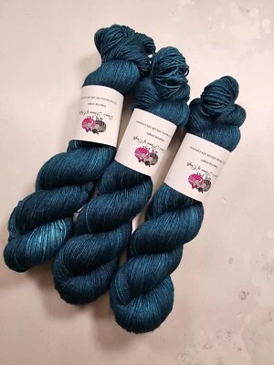 SW Merino Seide Kaschmir Wolle, 4-fädig, Spitzengewicht, 100g, TEAL - Bild 1 von 4