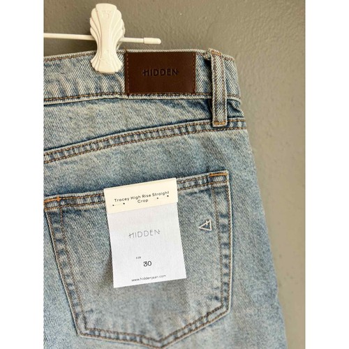 Hidden Damen Tracey High Rise Straight Crop Jeans Used Light Wash Größe 30 - Bild 3 von 5