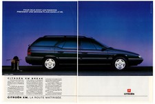 1990 CITROEN XM Wagon (Break) Vintage Original 2 page Print AD Black car photo