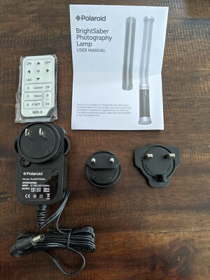 Power Cord, Remote & Manual  Polaroid BrightSaber Professional LED Lighting Wand