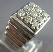 ESTATE LARGE .63CT DIAMOND 14KT WHITE GOLD 3D SQUARE CLASSIC MENS RING 27704