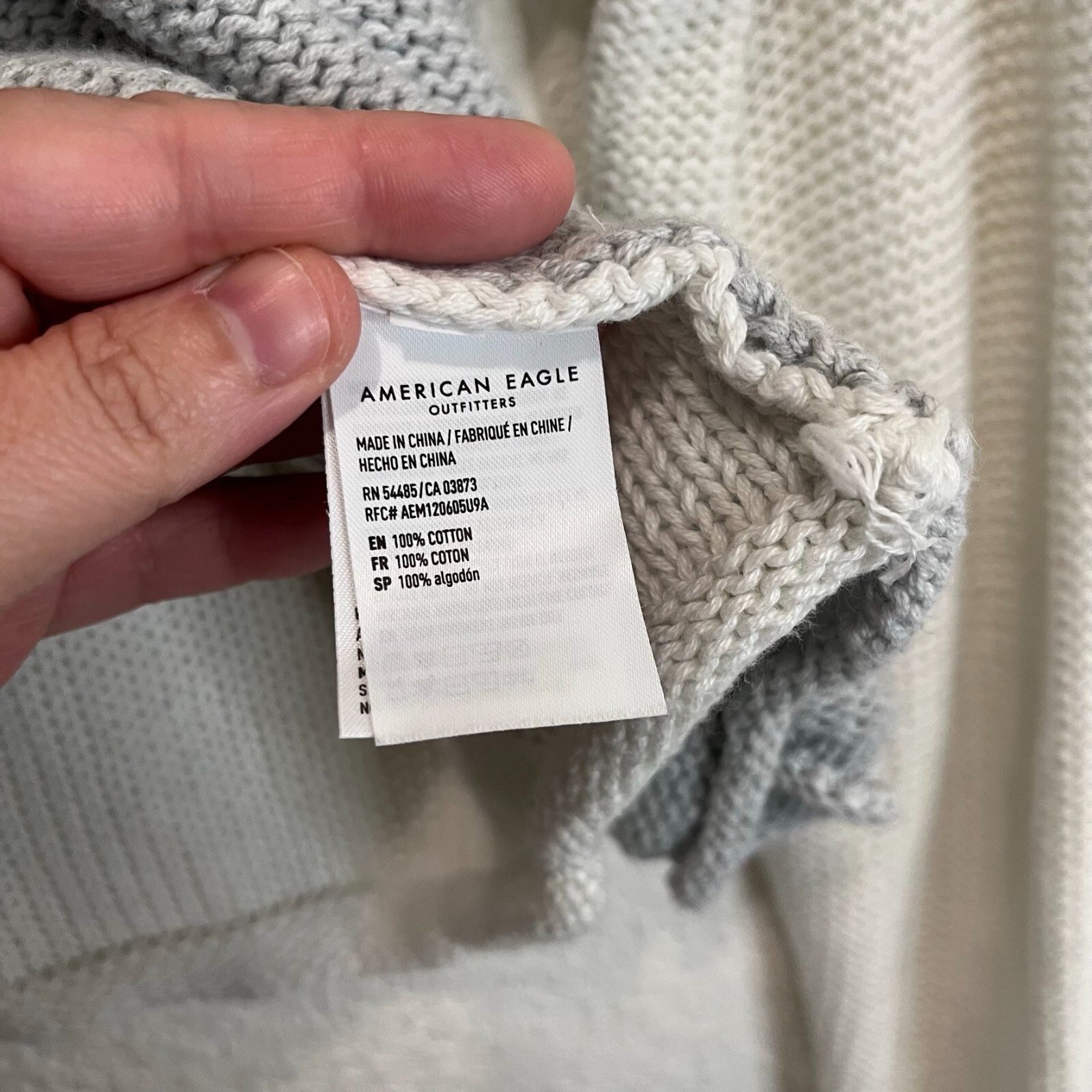 American Eagle Two Tone Gray White Pullover Long … - image 10