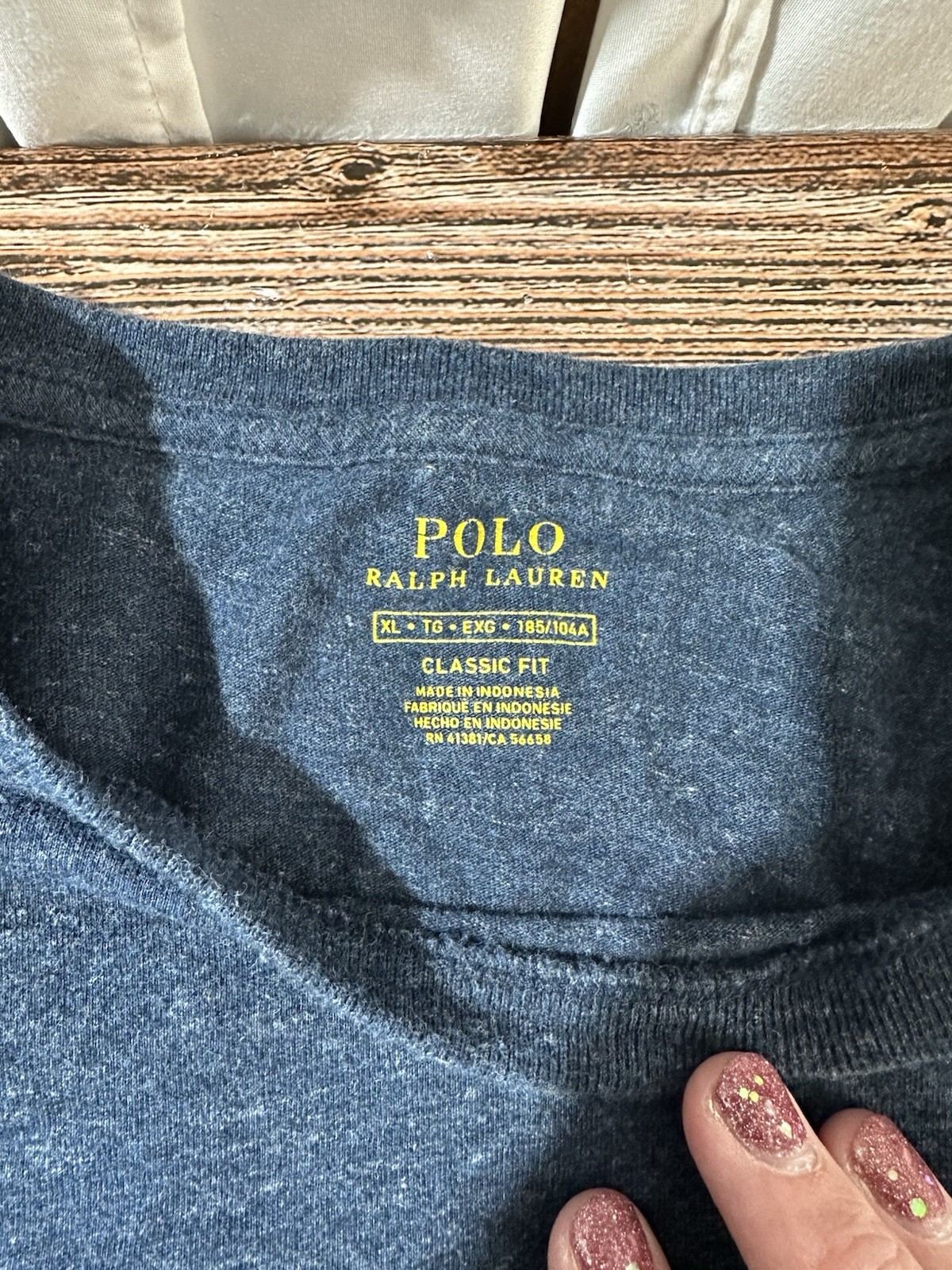 Polo Ralph Lauren Uomo XL Camicia Blu Manica Lunga Pony Vestibilità Classica T shirt