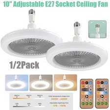10 Adjustable E27 Socket Ceiling Fan Dimmable...