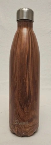 S’well Swell Insulated Stainless Steel Water Bottle Teakwood Wood Grain 25oz