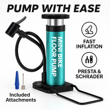 Mini Bike Floor Pump Presta Schrader Foot Pedal Portable Air Pump Bicycle Tire