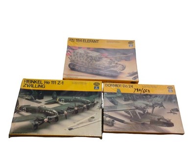 Testors Italeri 1/72 Heinkel He 111 Z-1 Zwilling #867 And Two Other Model Kits.