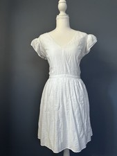 Express A Line White Ruffle Sleeve Short Sundress Summer Minimalist Preppy Class