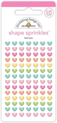Doodlebug Sprinkles Adhesive Enamel Shapes-Love You - DS7602
