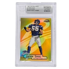 1998 Fleer Brilliants 24k Gold - Junior Seau - NO SERIAL # - RARE BGS Authentic