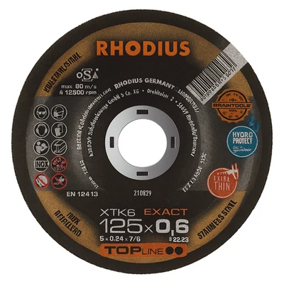 👉 Rhodius XTK6 Exact 125x0,6x22,23 – 50 Trennscheiben für Edelstahl & Stahl