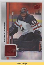 2023 Team Canada Juniors Red Patterned Foilboard Kristen Campbell #43 READ 09j5