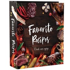 Recipe Binder 8.5x11, 3 Ring DIY Cookbook Kit 12 Dividers 25 Plastic Sleeves