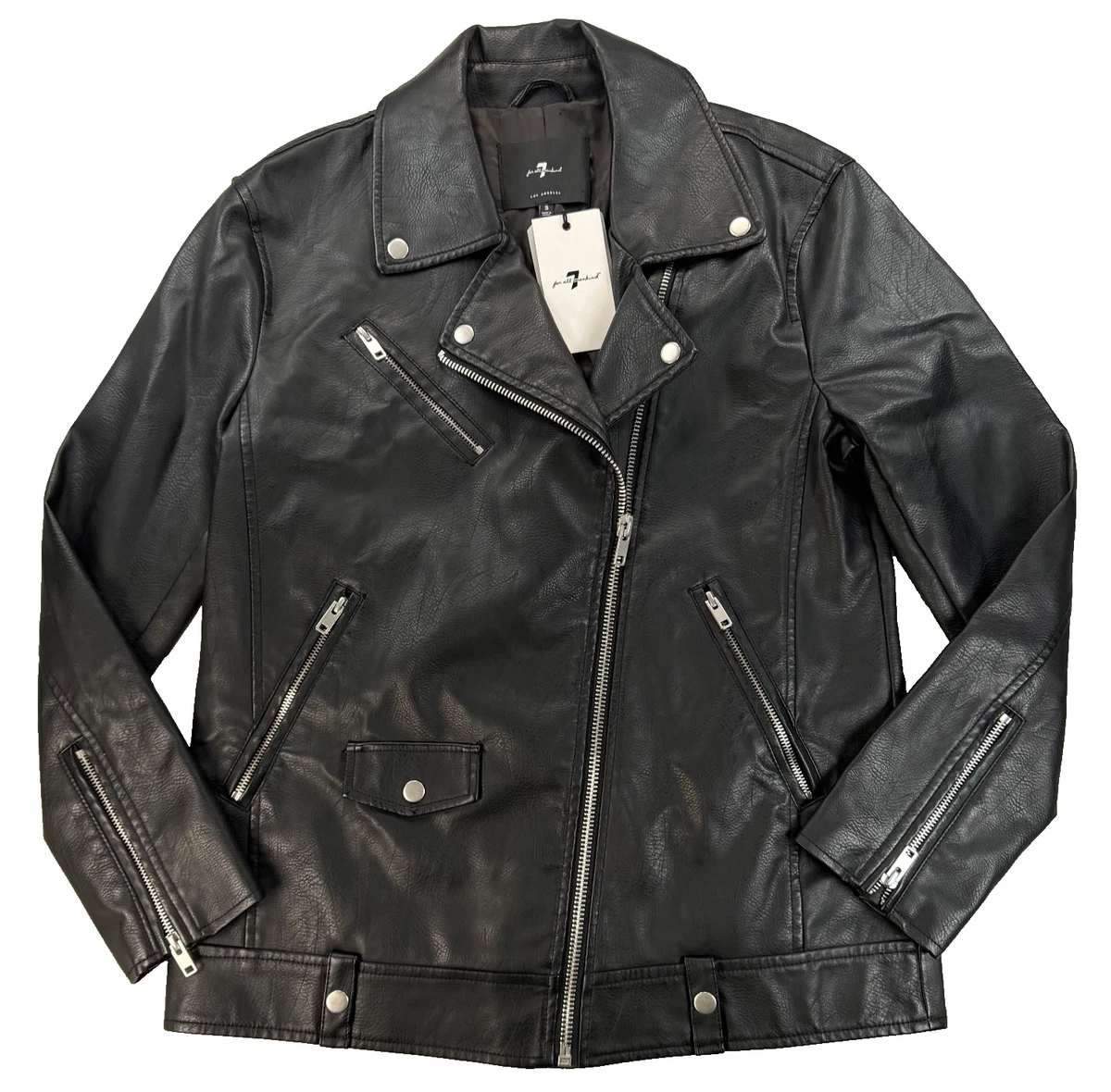＊7 for all mankind レザー フーディ S ブラック Stylish & Designer Men's Jackets & Coats | 7 For All Mankind US