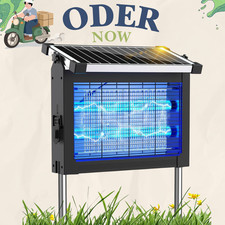 NEW Solar Bug Zapper Outdoor 4500V Waterproof Cordless Mosquito Fly Killer