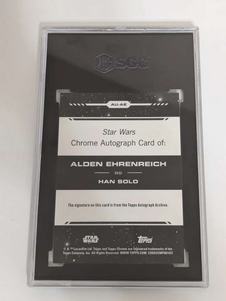 2024 Topps Chrome Star Wars Chrome Han Solo Alden Ehrenreich Auto /25 SGC 9 10 A Foto 2 de 2