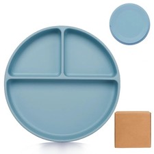 Toddler Plates with Suction, BPA Free Silicone Baby Plates for Toddlers Kid...
