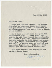 Joseph Jefferson Farjeon Signed Letter 1953 / Autographed Crime, Mystery Writer