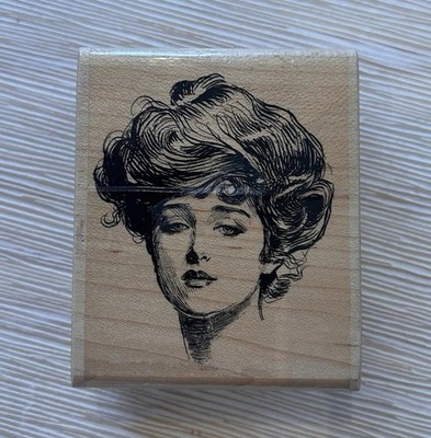 Deep Red Stamps Gibson Girl Rubber Cling Stamp