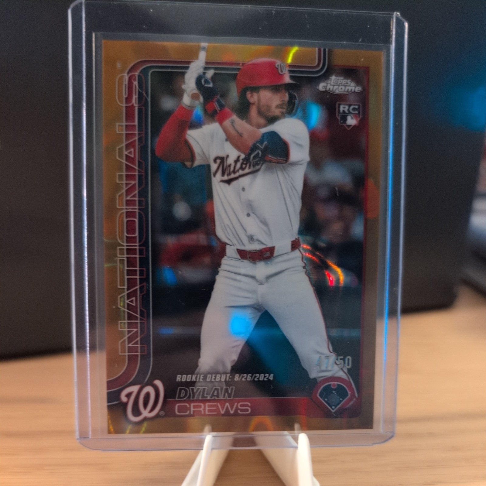 2025 Topps Chrome Update - Rookie Debut Dylan Crews #USC190 Gold RayWave Ref /50