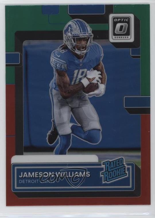 2022 Donruss Rated Optic Preview Red & Green Jameson Williams Rookie RC 4f5