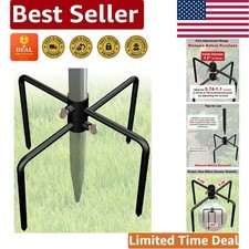 Black Steel Pole Stabilizer for Bird Feeders - Ensures Maximum Stability